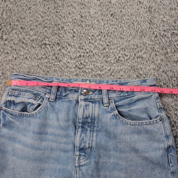 Madewell Jeans Women 25 Blue Darted Barrel Leg Denim Stretch Casual Cropped - Picture 5 of 9